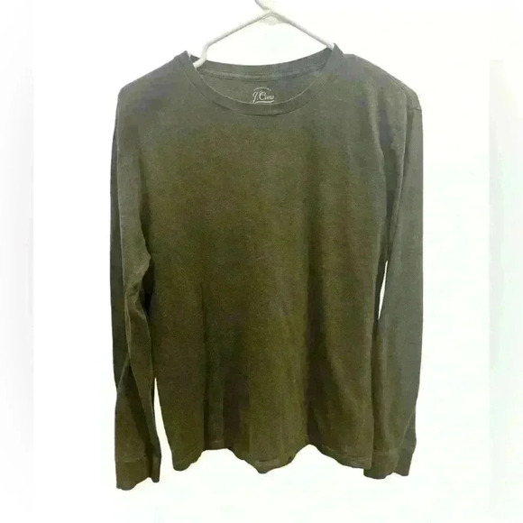 J. Crew Broken In Womens Long Sleeve Tee, Green Size Small - Picture 1 of 3
